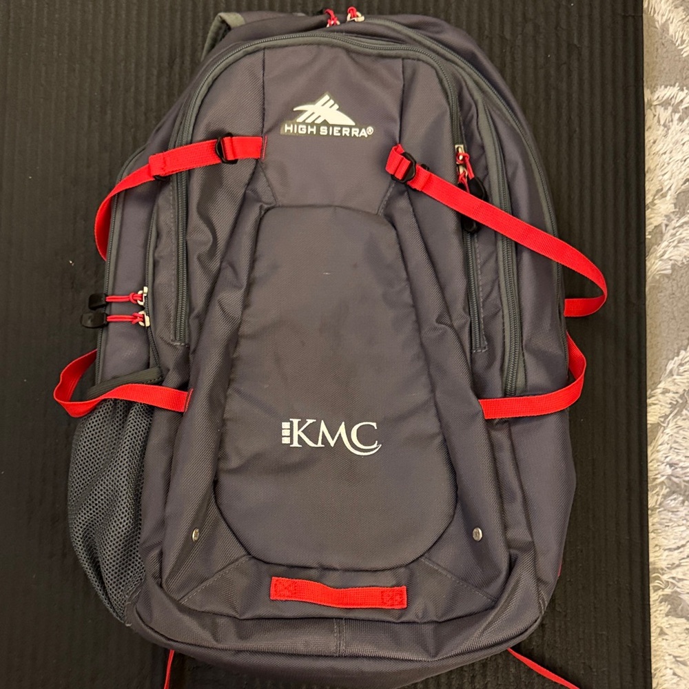 High Sierra Men's Backpack - Dark Gray and Red